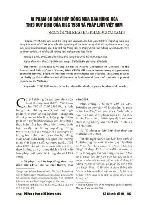 Vi phạm cơ bản hợp đồng mua bán hàng hóa theo quy định của CISG 1980 và pháp luật Việt Nam