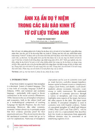 Ánh xạ ẩn dụ ý niệm trong các bài báo kinh tế từ cứ liệu tiếng Anh