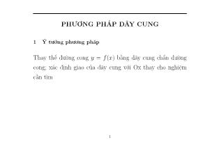 Bài giảng Phương pháp tính - Chương 3: Phương pháp dây cung - Hà Thị Ngọc Yến