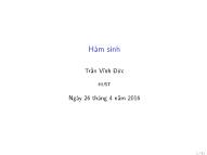 Bài giảng Toán rời rạc - Chương: Hàm sinh - Trần Vĩnh Đức