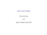 Bài giảng Toán rời rạc - Chương: Quy hoạch động - Trần Vĩnh Đức