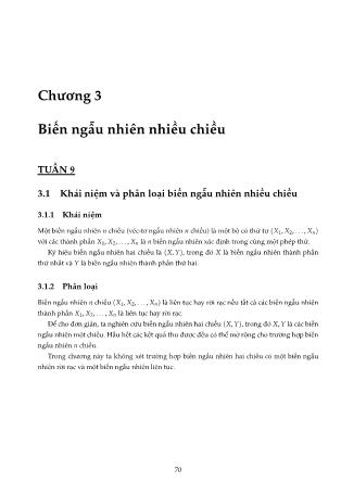 Bài giảng Xác suất thống kê - Chương 3: Biến ngẫu nhiên nhiều chiều - Nguyễn Thị Thu Thủy