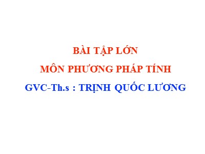 Bài tập lớn môn Phương pháp tính - Trịnh Quốc Lương