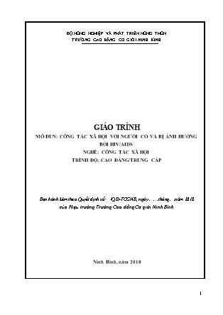 Giáo trình mô đun Công tác xã hội với người có và bị ảnh hưởng bởi HIV/AIDS