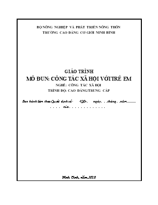 Giáo trình mô đun Công tác xã hội với trẻ em