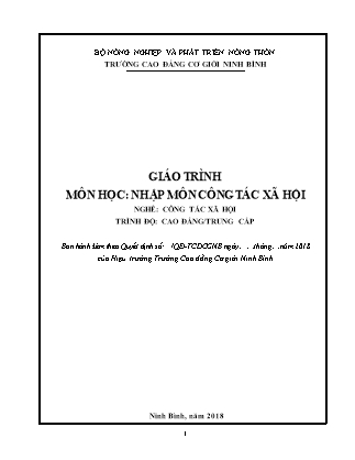 Giáo trình Nhập môn công tác xã hội