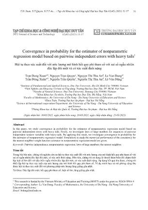 Hội tụ theo xác suất đối với ước lượng mô hình hồi quy phi tham số với sai số ngẫu nhiên độc lập đôi một và có xác suất đuôi nặng
