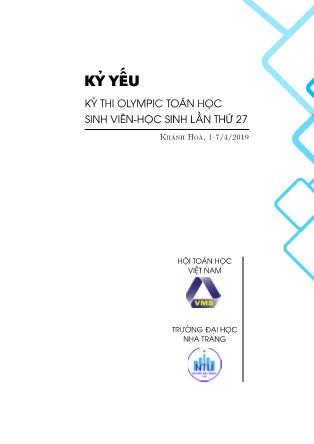 Kỷ yếu Kỳ thi Olympic toán học sinh viên - học sinh lần thứ 27