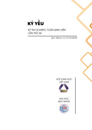 Kỷ yếu Kỳ thi Olympic toán sinh viên lần thứ 24