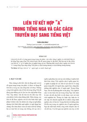 Liên từ kết hợp “a” trong tiếng Nga và các cách truyền đạt sang tiếng Việt
