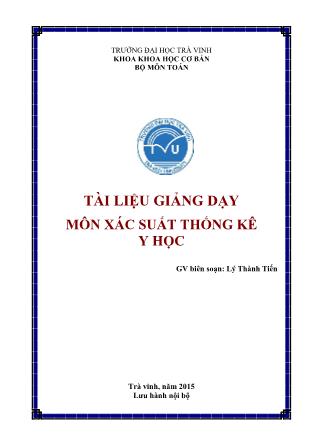 Tài liệu giảng dạy môn Xác suất thống kê y học