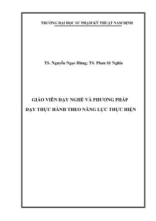 Tài liệu Giáo viên dạy nghề và phương pháp dạy thực hành theo năng lực thực hiện