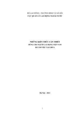 Tài liệu Những kiến thức cần thiết dùng cho người lao động Việt Nam đi làm việc tại Libya