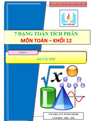 7 Dạng toán tích phân môn Toán Khối 12