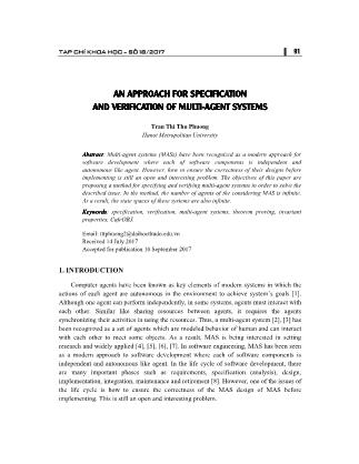 An approach for specification and verification of multi-agent systems