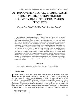 An improvement of clustering-based objective reduction method for many-objective optimization problems