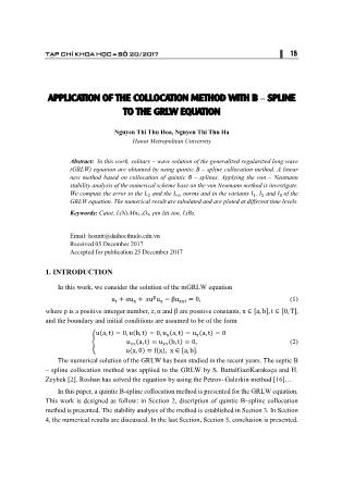 Application of the collocation method with B-spline to the grlw equation
