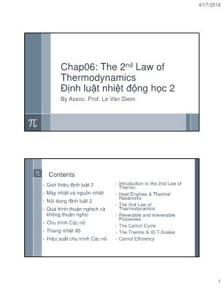 Bài giảng Kỹ thuật nhiệt - Chapter 6: The 2nd Law of Thermodynamics (Định luật nhiệt động học 2) - Lê Văn Điểm