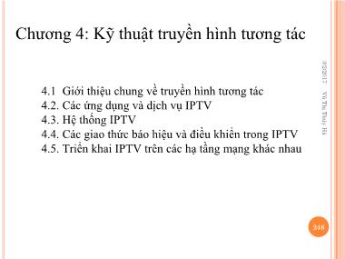 Bài giảng Kỹ thuật phát thanh và truyền hình - Chương 4: Kỹ thuật truyền hình tương tác - Vũ Thị Thúy Hà