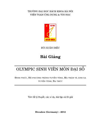 Bài giảng Olympic sinh viên môn Đại số