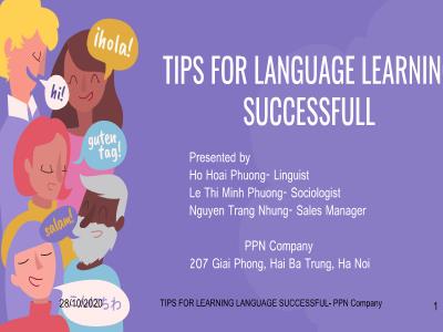 Bài giảng Tips for language learning successfull