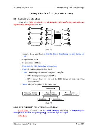 Bài giảng Truyền số liệu - Chương 8: Ghép kênh (Multiplexing) - Nguyễn Việt Hùng