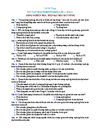 Bài tập trắc nghiệm môn Giáo dục công dân Lớp 11 - Bài 6: Công nghiệp hóa, hiện đại hóa đất nước - Lê Vũ Tùng