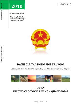 Báo cáo Đánh giá tác động môi trường - Dự án: Đường cao tốc Đà Nẵng – Quảng Ngãi