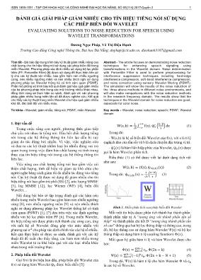 Đánh giá giải pháp giảm nhiễu cho tín hiệu tiếng nói sử dụng các phép biến đổi Wavelet