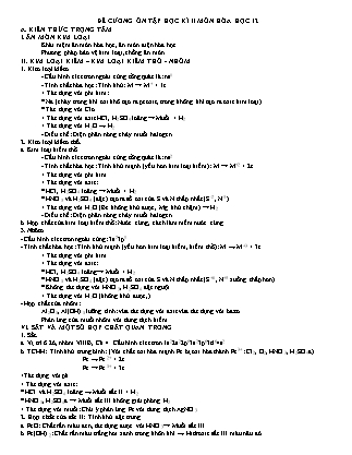 Đề cương ôn tập học kỳ 2 môn Hóa học Lớp 12 - Năm học 2019-2020