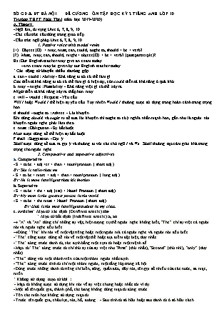 Đề cương ôn tập học kỳ II môn Tiếng Anh Lớp 10 - Năm học 2019-2020 - Trường THPT Phúc Thọ