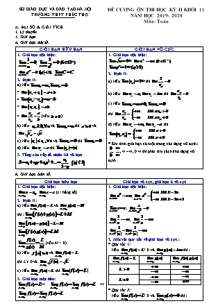 Đề cương ôn thi học kỳ II môn Toán Lớp 11 - Năm học 2019-2020 - Trường THPT Phúc Thọ