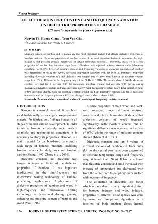 Effect of moisture content and frequency variation on dielectric properties of bamboo (Phyllostachys heterocycla cv. pubescens)