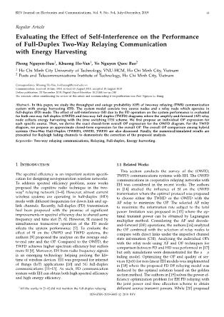 Evaluating the effect of self-Interference on the performance of full-duplex two-way relaying communication with energy harvesting