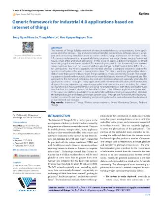 Generic framework for industrial 4.0 applications based on internet of things