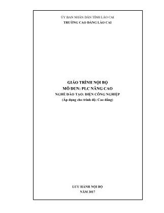 Giáo trình PLC nâng cao - Nghề đào tạo: Điện công nghiệp