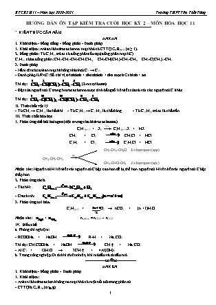 Hướng dẫn ôn tập kiểm tra cuối học kỳ 2 môn Hóa học 11 - Trường THPT Tôn Thất Tùng