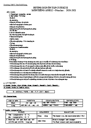 Hướng dẫn ôn tập kiểm tra học kỳ II môn Tiếng Anh Lớp 12 - Năm học 2020-2021 - Trường THPT Tôn Thất Tùng