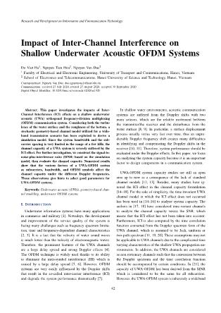 Impact of inter-channel interference on shallow underwater acoustic ofdm systems