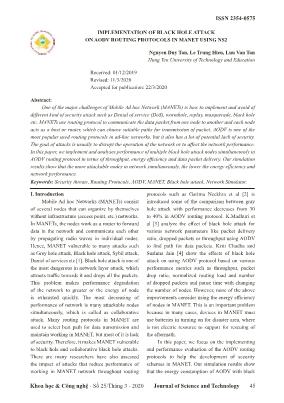 Implementation of black hole attack on AODV routing protocols in manet using NS2