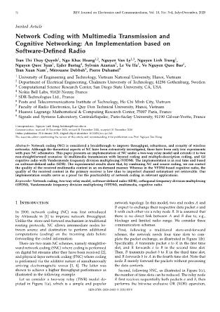 Network coding with multimedia transmission and cognitive networking: An implementation based on software-defined radio