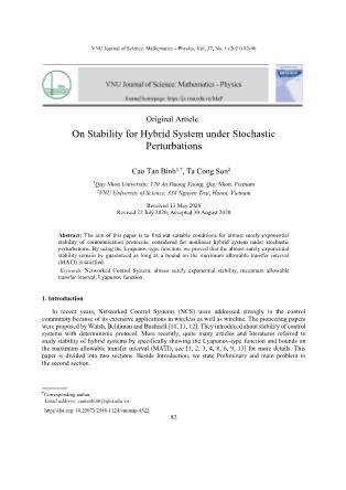 On stability for hybrid system under stochastic perturbations