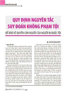 Quy định nguyên tắc suy đoán không phạm tội