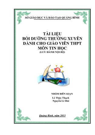 Tài liệu Bồi dưỡng thường xuyên dành cho giáo viên THPT môn Tin học