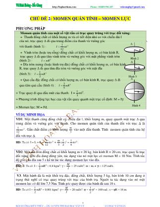 Tài liệu luyện thi THPT Quốc gia môn Vật lý - Chương 1, Chủ đề 2: Momen quán tính & Momen lực - Vũ Đình Hoàng
