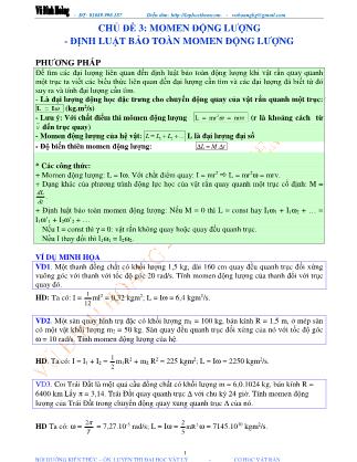 Tài liệu luyện thi THPT Quốc gia môn Vật lý - Chương 1, Chủ đề 3: Momen động lượng & Định luật bảo toàn momen động lượng - Vũ Đình Hoàng