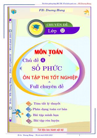 Tài liệu ôn thi THPT Quốc gia môn Toán - Chủ đề 4: Số phức