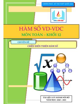 Tài liệu ôn thi THPT Quốc gia môn Toán - Chuyên đề: Chiều biến thiên hàm số